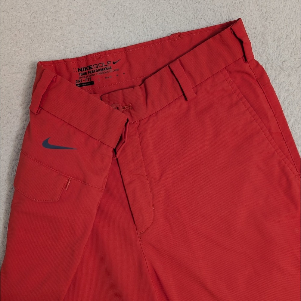 NEW Nike Golf Tour Performance Pants 30x32 Neon Red Flap Pockets Stretch LIMITED